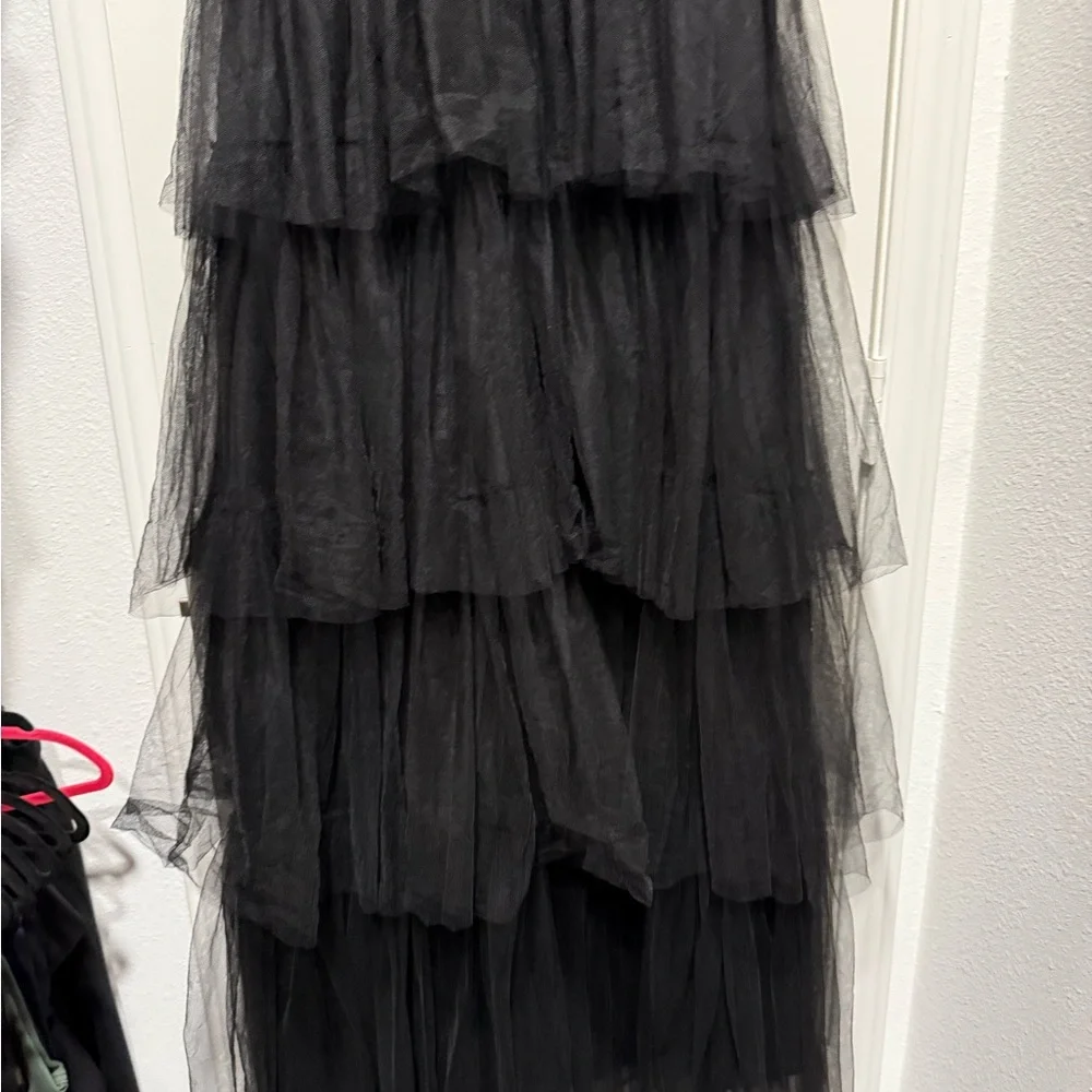 Black Ruffled Maxi Dress - Picture 4 of 6